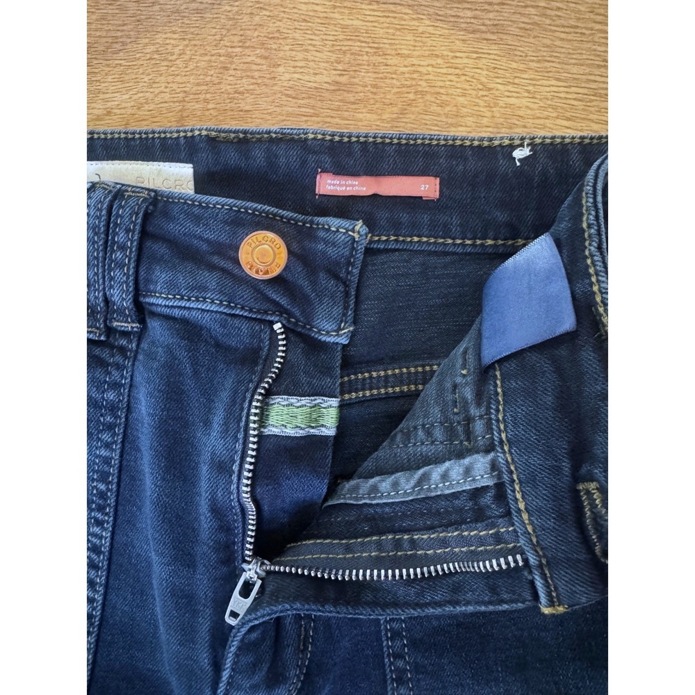 Pilcro  Anthropologie Flare Jeans Blue Icon Flare  Patch Pocket Size 27 - Picture 4 of 14